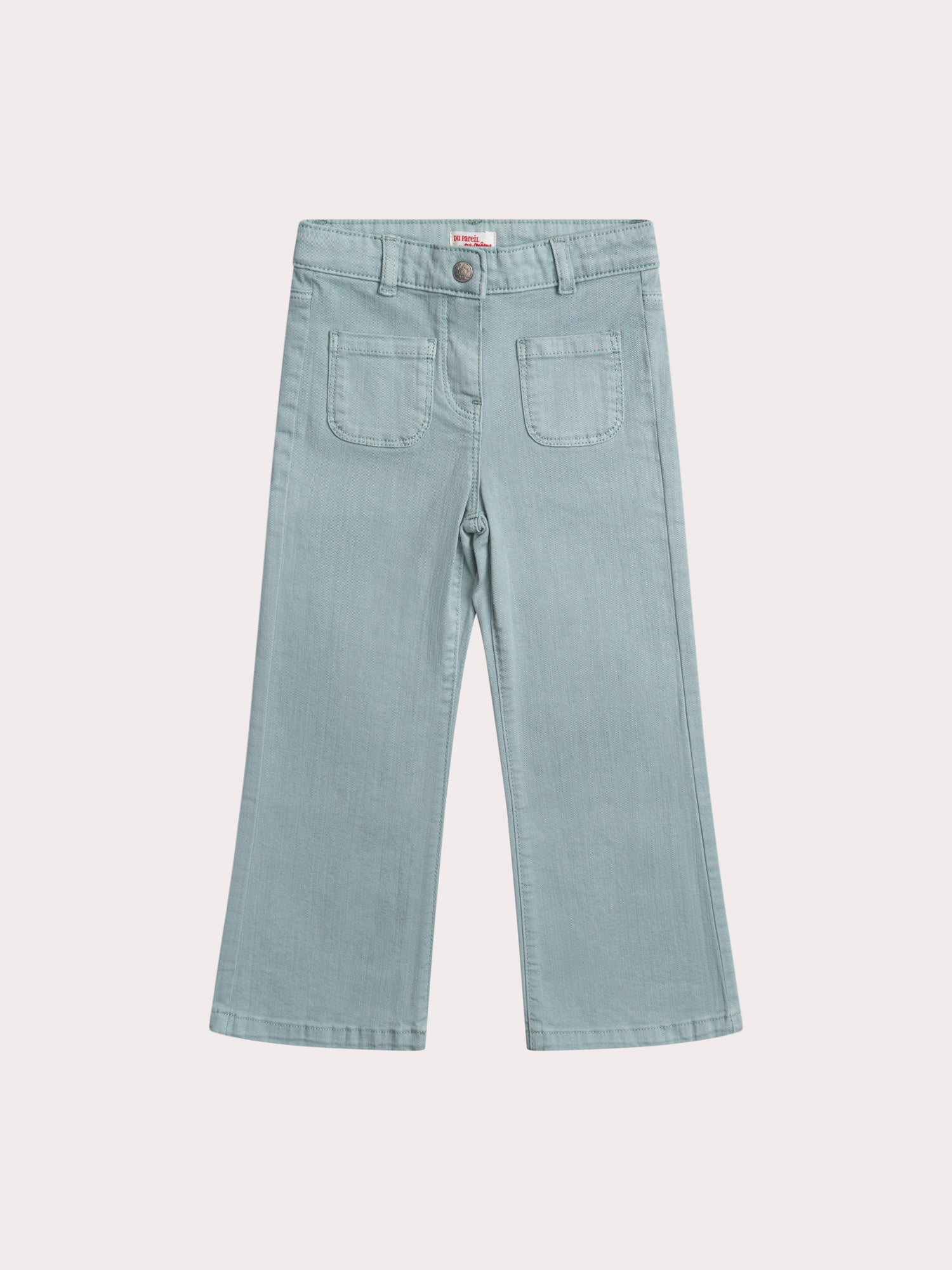 Pantalon bleu évasé en twill
