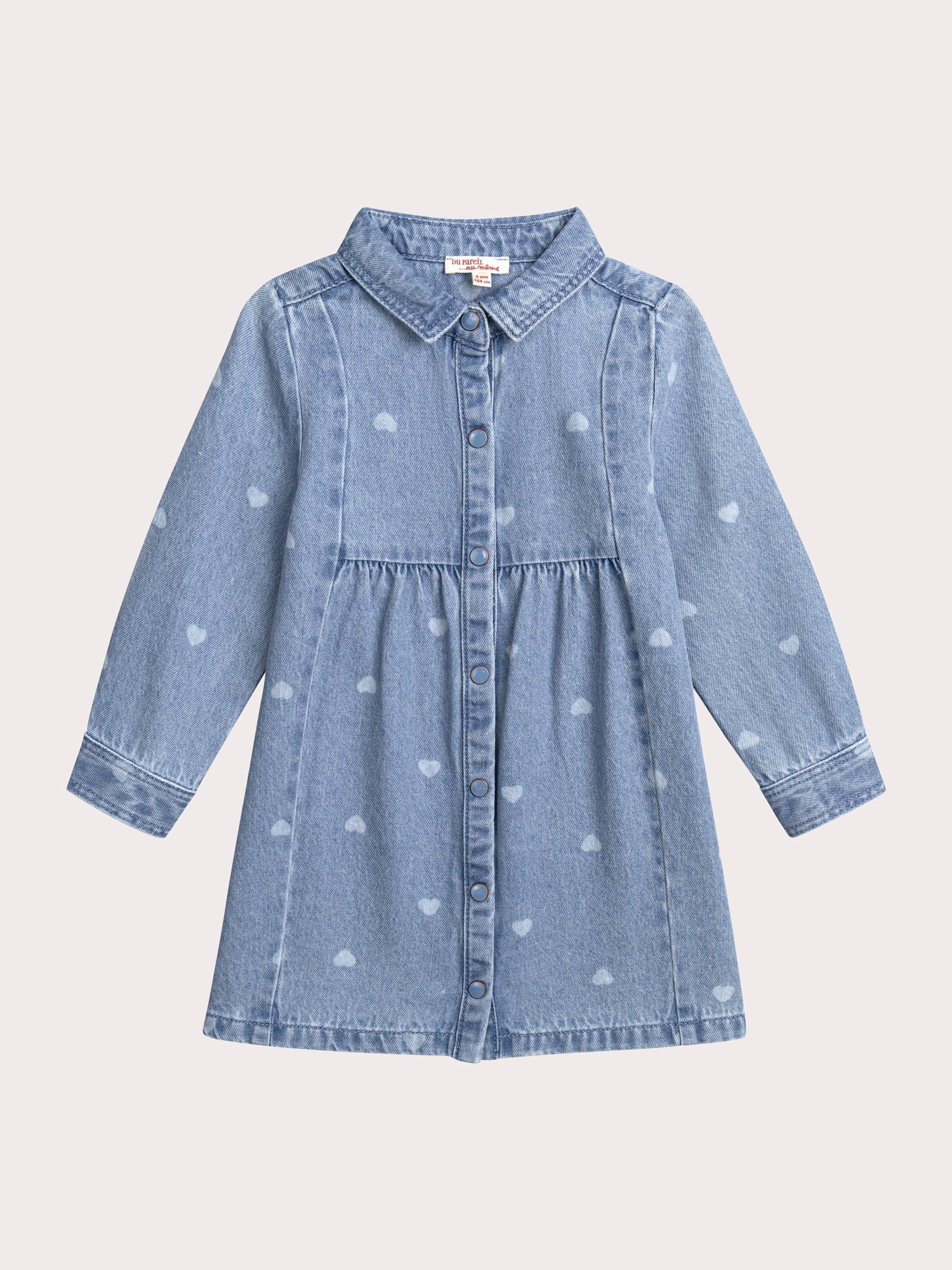 Robe en denim imprimé coeurs