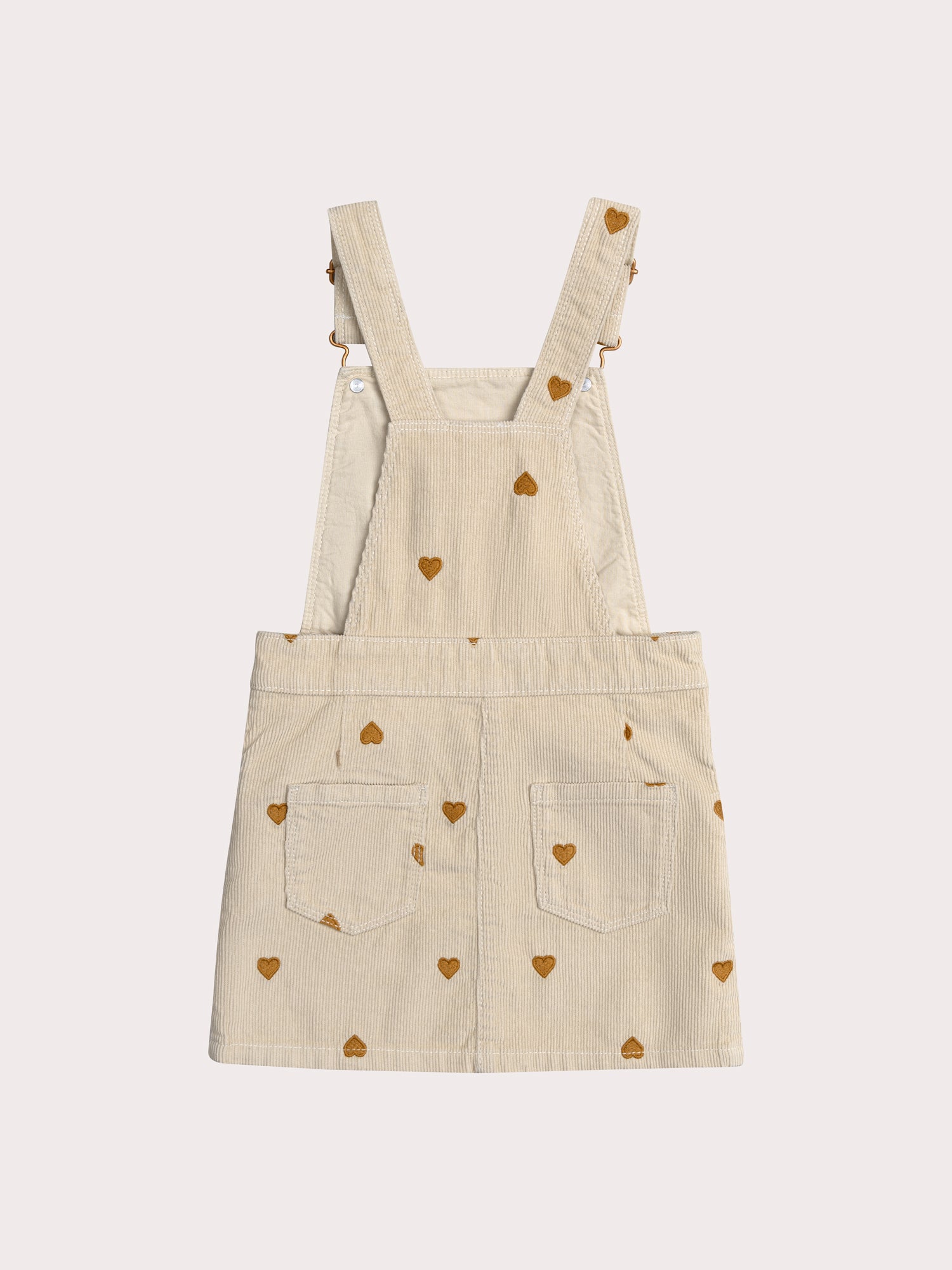 Robe salopette en velours milleraies imprimée coeur