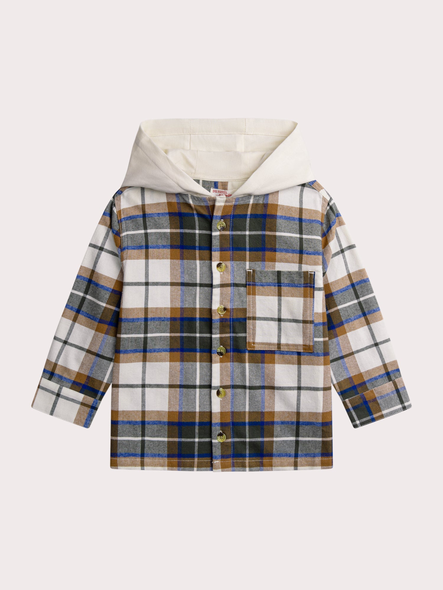 Chemise en flanelle à carreaux avec capuche