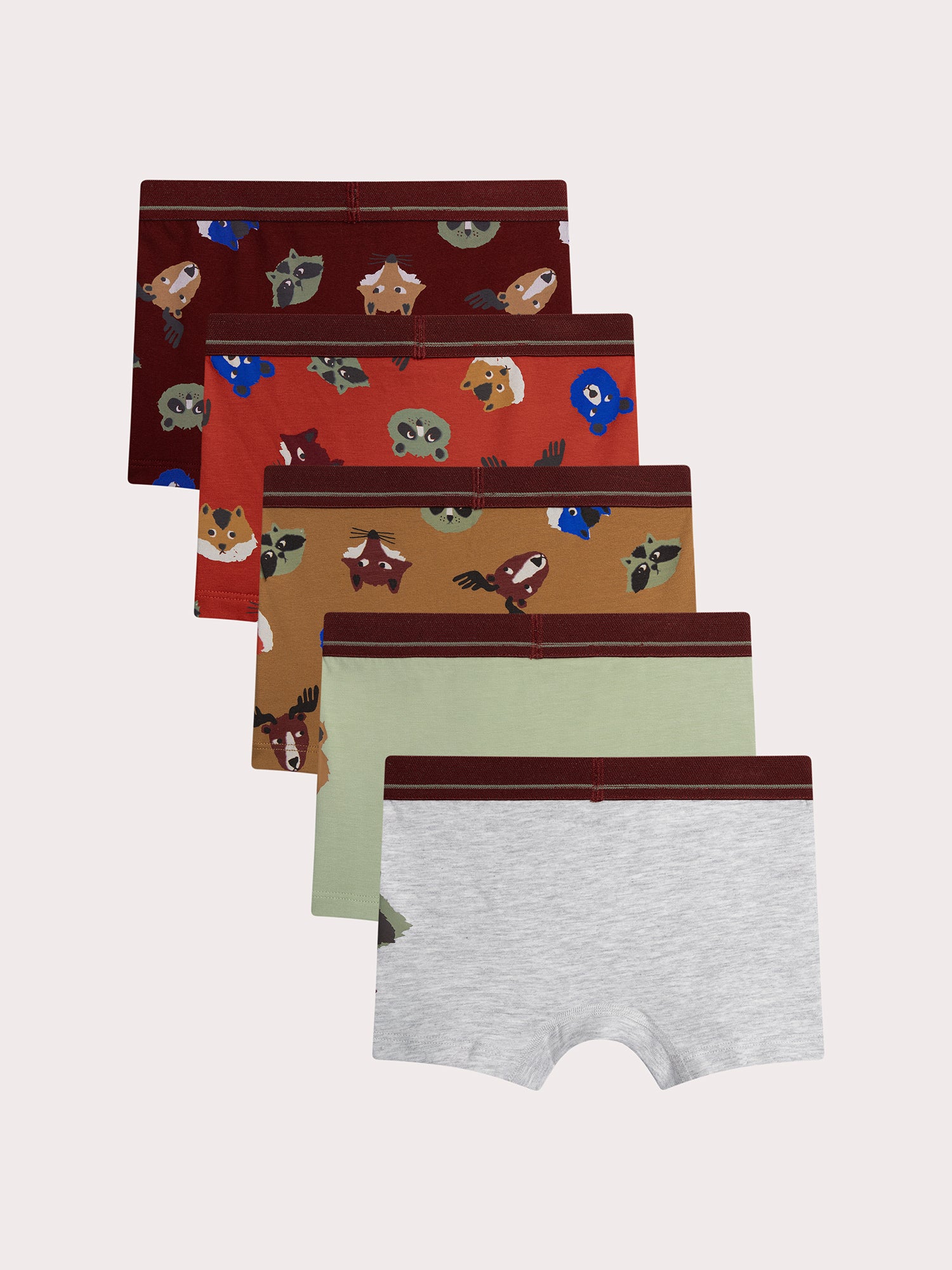 Lot de 5 boxers animaux pour enfant garçon