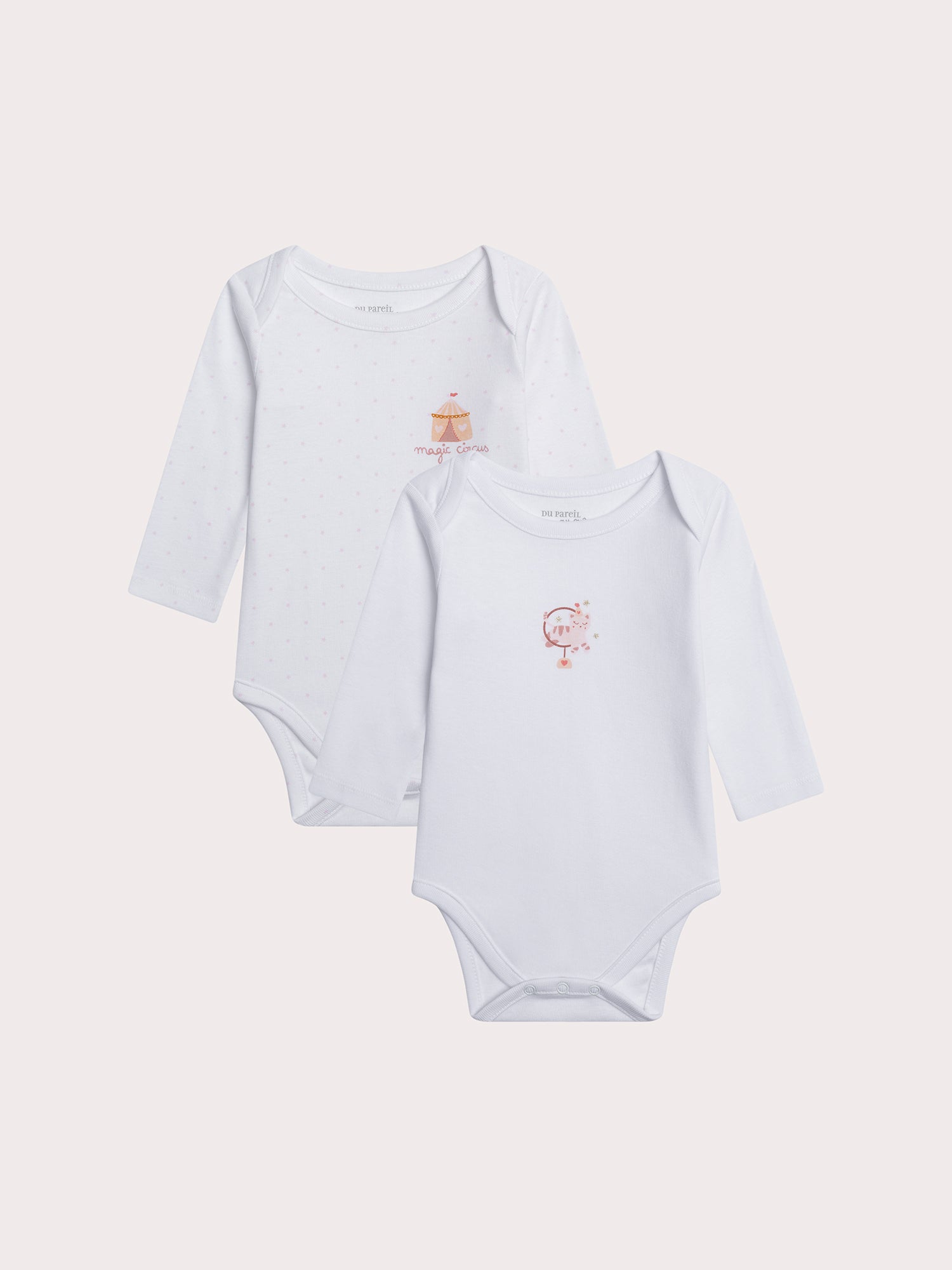 Lot de 2 bodys cirque pour bébé fille