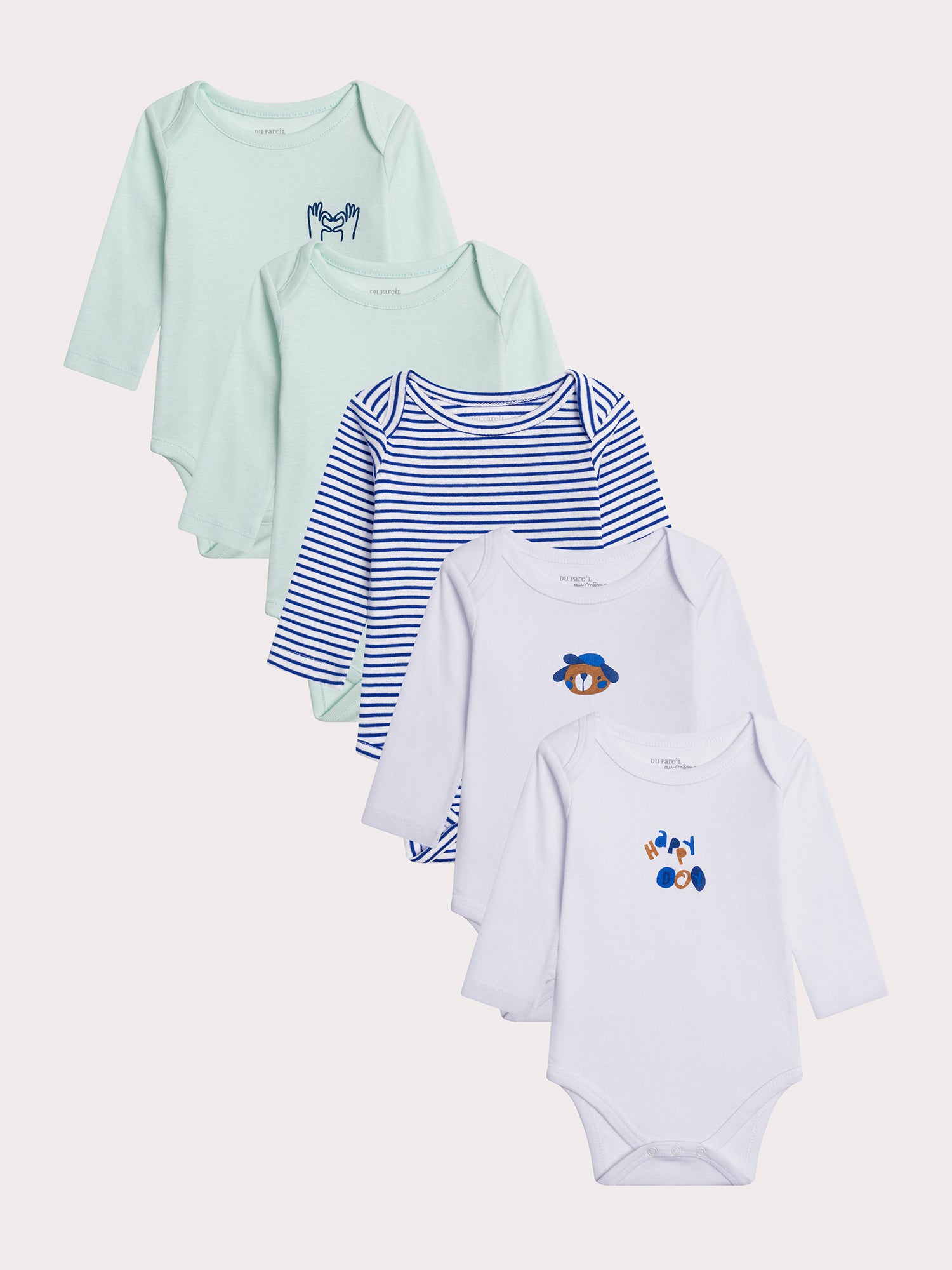 Lot de 5 body pour layette garçon