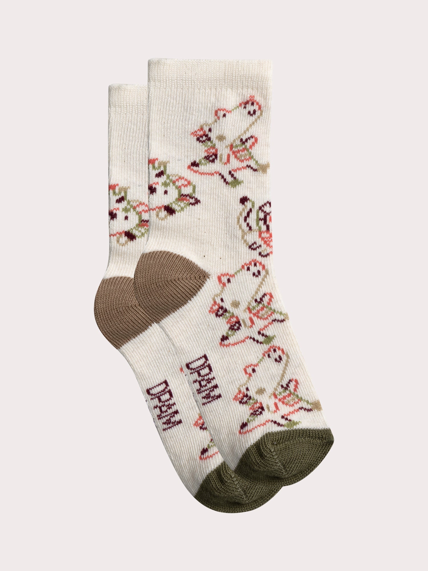 Chaussettes beige motif animalier pour bébé garçon