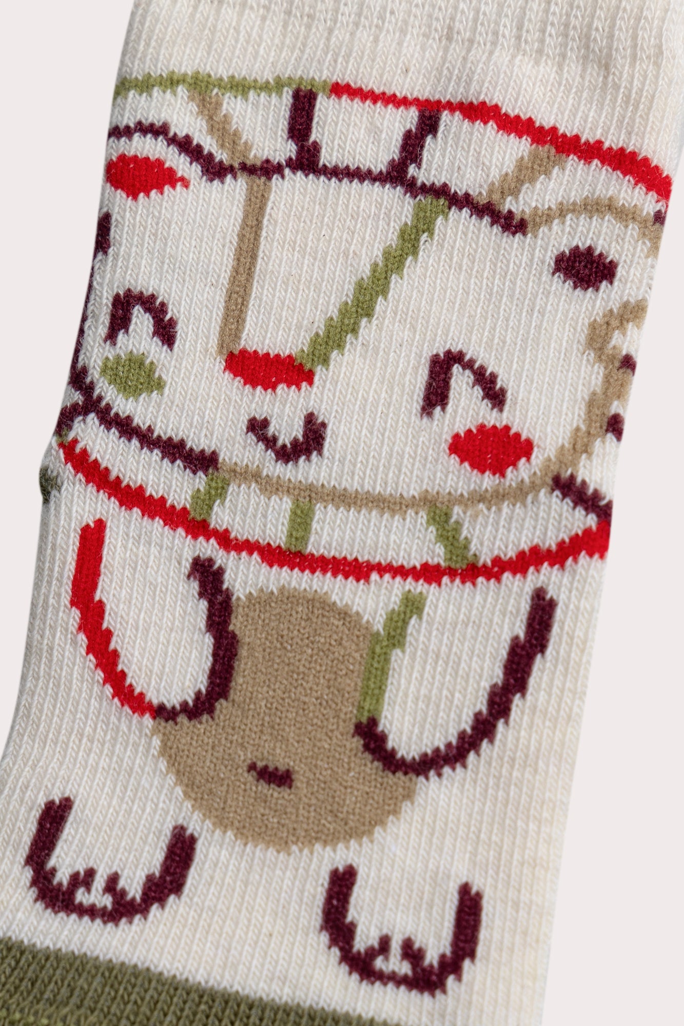 Chaussettes beige motif lion pour bébé garçon